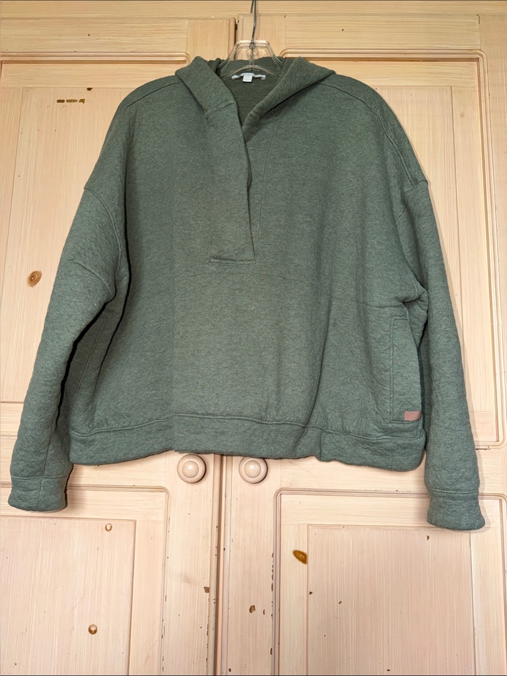 lunya Moss Green Hooded Pullover